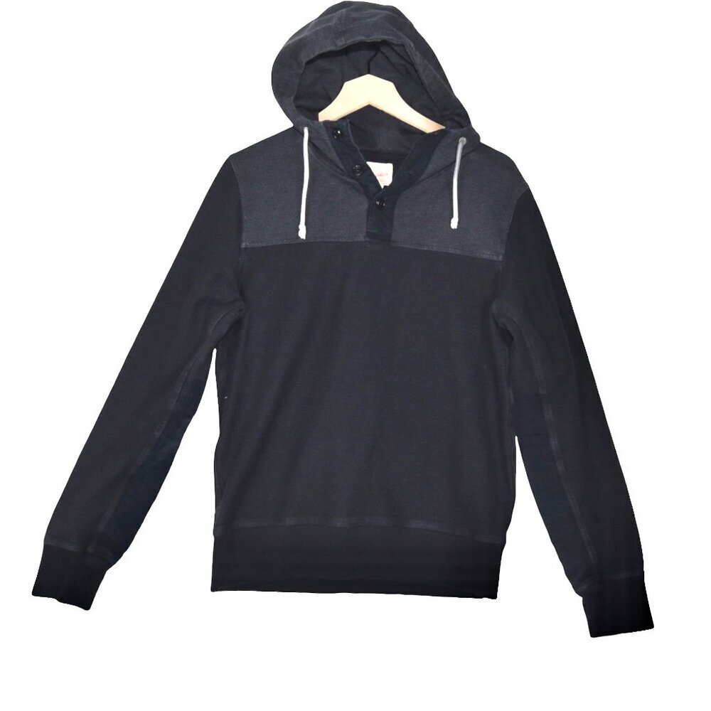 J.Crew Pullover Hoodie Size Small 85% Cotton Blend Medium Weight Faded Black